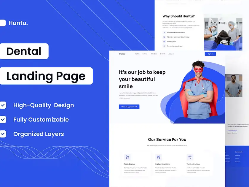 Dental care website design