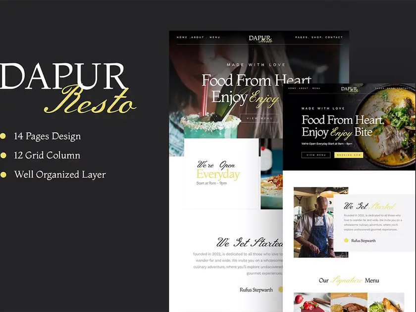 Food & hospitality website design